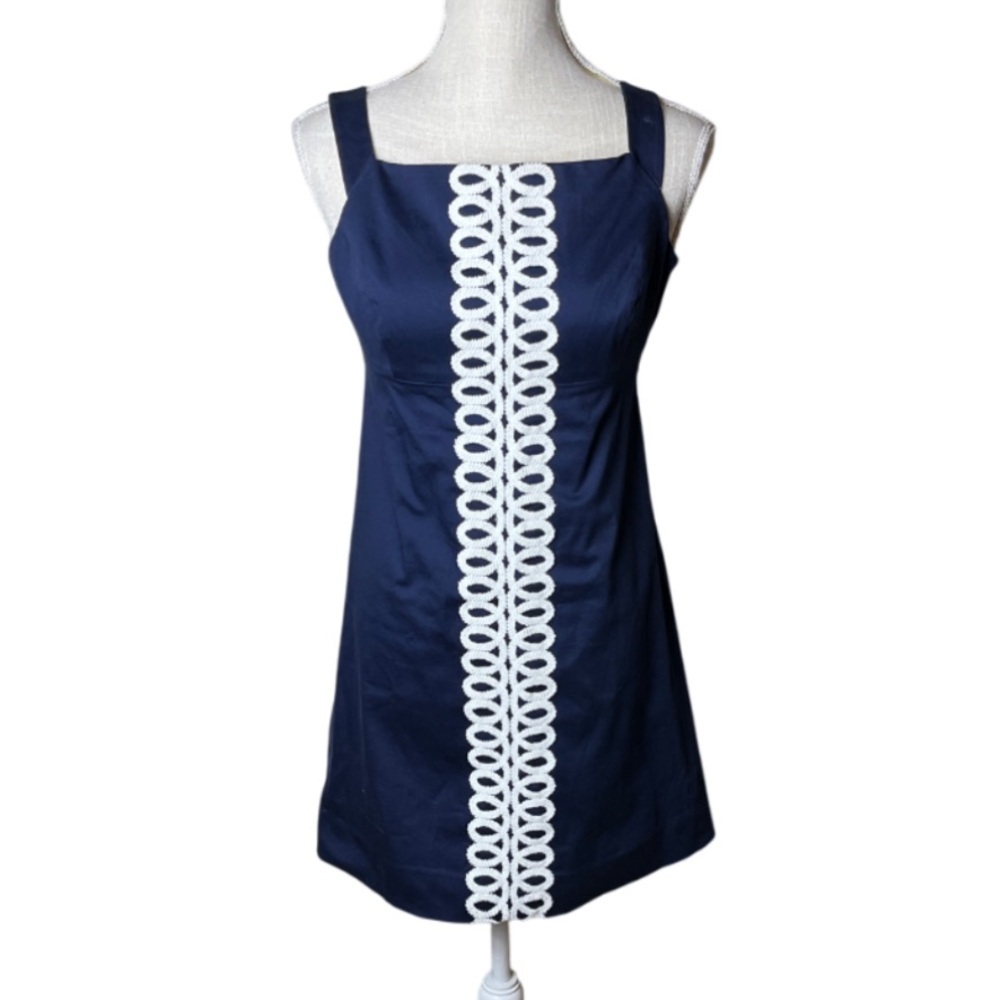 Lilly Pulitzer Navy and White Dress - Size 2